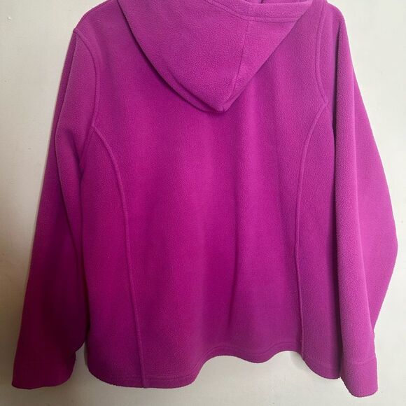 LL BEAN Pink Fleece Jacket with Hood M - Picture 4 of 4